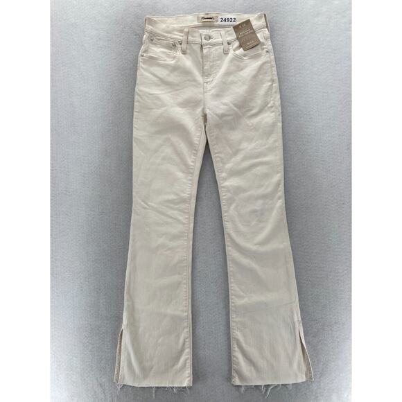 Madewell Kick Out Jeans‎ Women's 26 Beige Stretch Denim Bootcut Full Length NWT - Picture 1 of 16